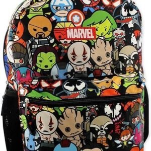 Marvel Kawaii Avengers Boys Girls 16" School Backpack (One Size, Black/Multi)